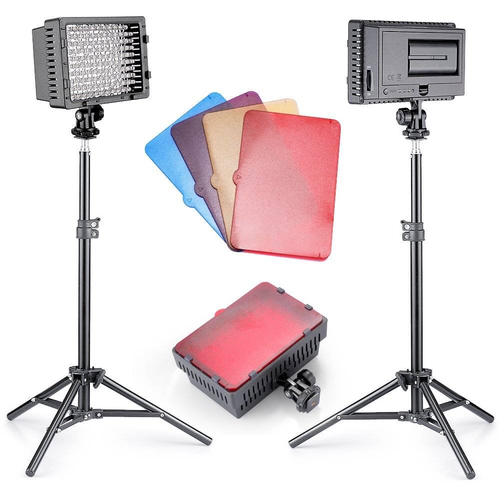 Newer 2 Piece Photography CN-160 LED Studio Lighting Kit